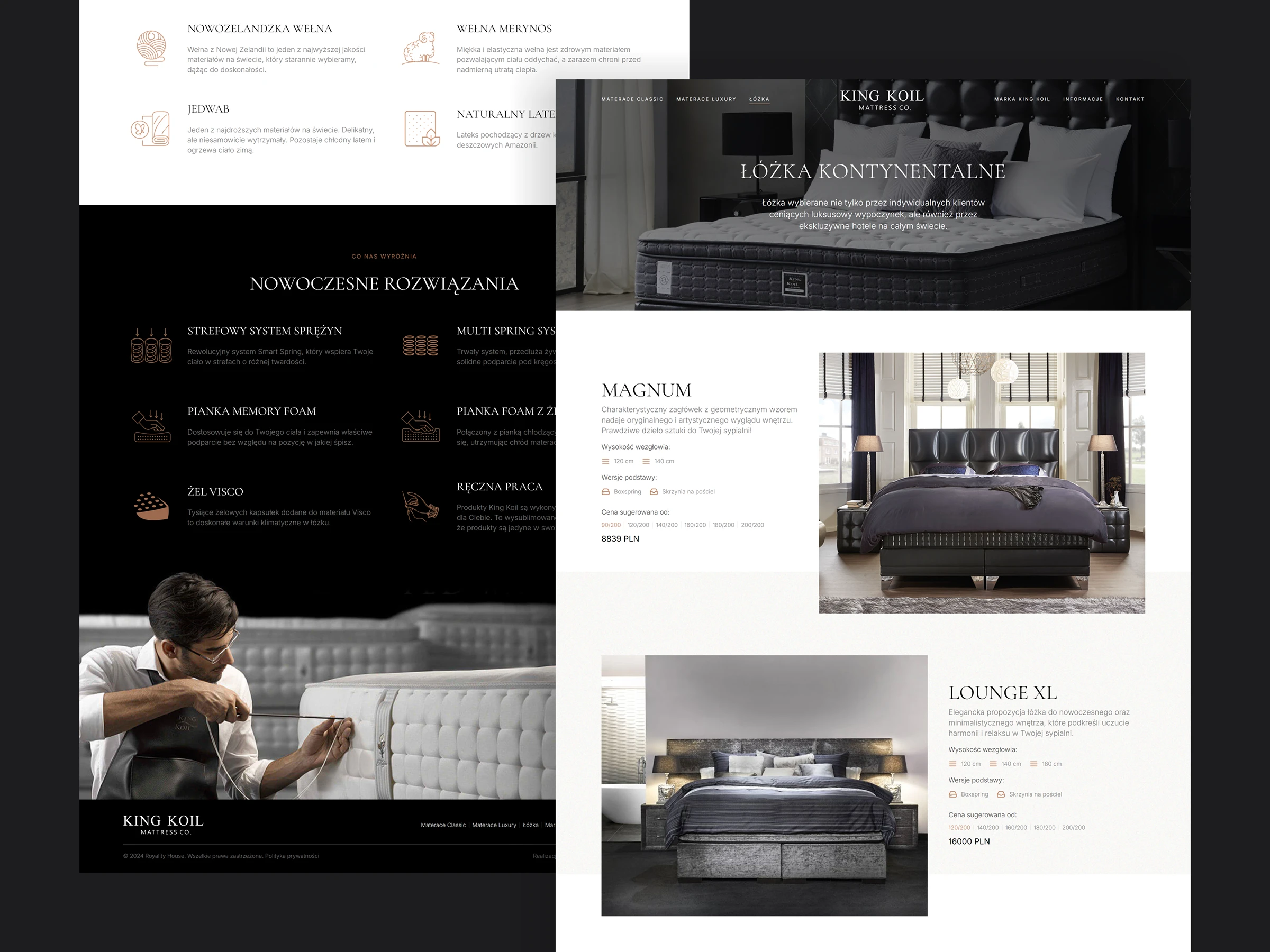 Projekt strony internetowej King Koil